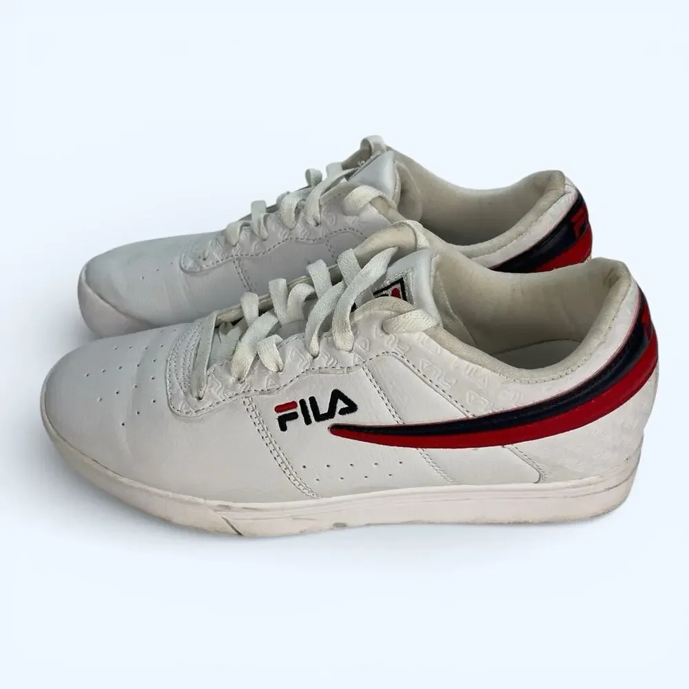 Fila Men's Original Fitness Athletic Sneakers White Blue Size 8 1CM-00711-125